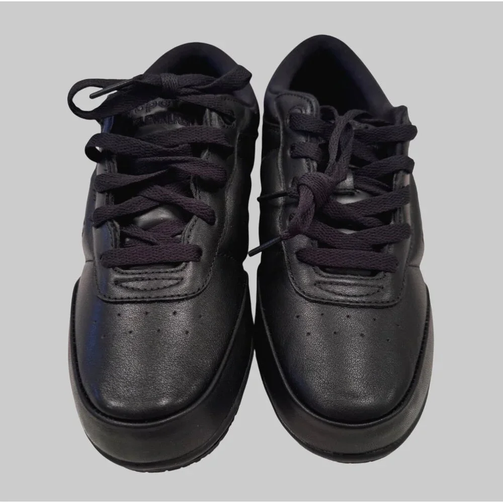 Propet Washable Walker Size 7.5 M Black Leather Sneaker Comfort Arch NWB
